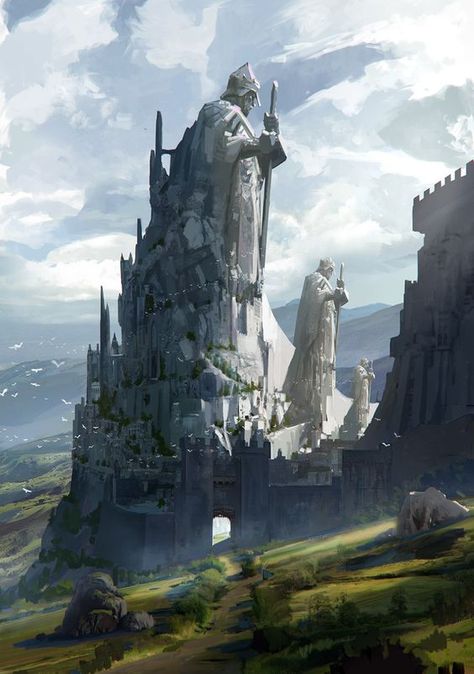 67 Surreal Castle Concept Art Depictions to Surge Inspiration From  #fortressinthesky #prisonconceptart #guardiansoftown #villageguarded #stonesentinels #castleconceptart #townconceptart #stone #sentinel #digitalpainting Stone City Fantasy Concept Art, Stone City Concept Art, Concept Art Medieval, Medieval Castle Concept Art, Fantasy Castle Concept Art, Stone Concept Art, Fantasy City Art, Medieval Fantasy Art, Castle Concept Art