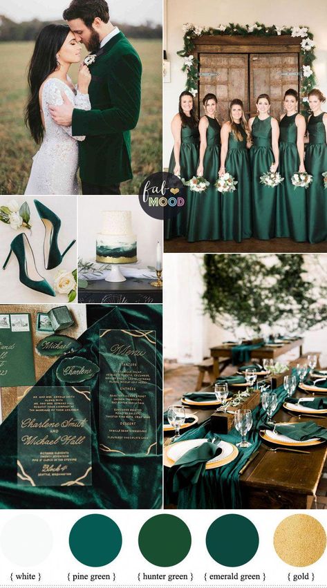 White And Green Emerald Wedding Colour For Winter Wedding with gold accents - winter wedding ideas #wedding #winterwedding #greenweddingshoes Emerald Wedding Colors, Green And Gold Wedding, Green Gold Weddings, Wedding Stand, Wedding Color Palettes, Green Themed Wedding, Emerald Green Weddings, Green Wedding Colors, Winter Wedding Colors