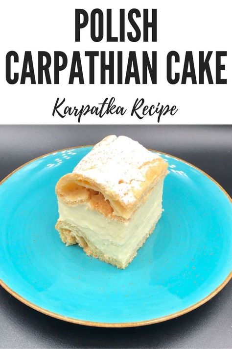 Authentic Polish Carpathian Cake Karpatka Recipe Polish Food Traditional, Polish Desserts, Carpathian Mountains, Dough Ingredients, Shortcrust Pastry, Polish Recipes, Cake Toppings, Healthy Dessert, Let Them Eat Cake