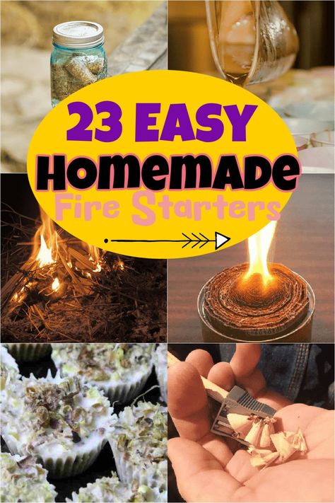 Homemade Fire Starters - 23 Campfire Starters Easy Fire Starters Diy, Homemade Firestarters Diy, Diy Fire Starters Homemade For Fireplace, Diy Fire Starters For Wood Stove, Home Made Fire Starter, Diy Firestarters How To Make, Wax Fire Starters Diy, How To Make Fire Starters, Diy Fire Starters Homemade