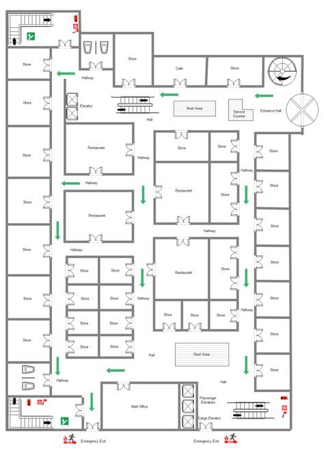 Mall Floor Plan Mall Floor Plan, Parking Plan, Emergency Evacuation Plan, Commercial Building Plans, Free Floor Plans, Shopping Mall Design, Hotel Floor Plan, Shopping Mall Architecture, Evacuation Plan