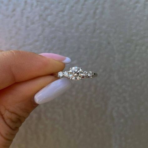 Elegant Silver Engagement Rings, Sparkle Engagement Ring, Engagement Rings Small Stone, Engagement Rings Delicate Silver, Simplistic Rings Engagement, Subtle Engagement Rings Silver, Small Simple Engagement Rings Silver, Small Engagement Rings Silver, Small Dainty Wedding Rings