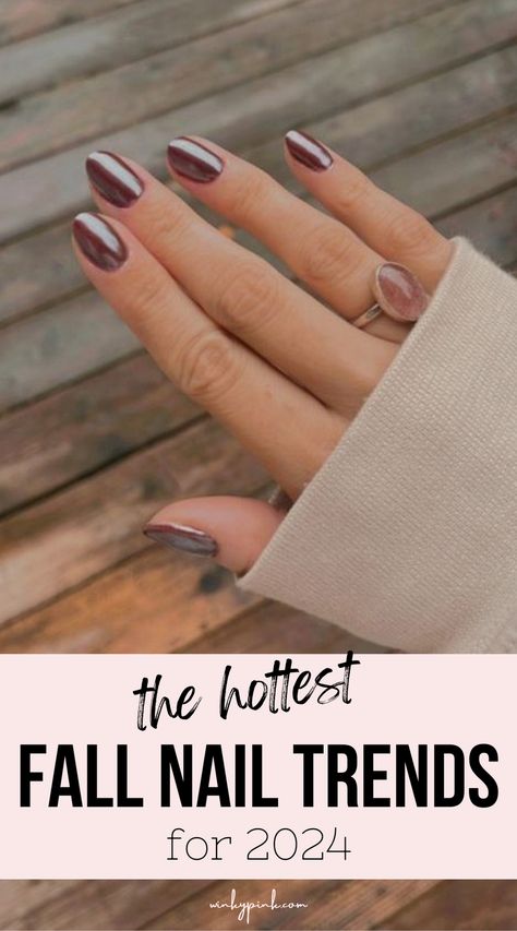 This post is all about the hottest Fall Nail Trends for 2024. From luxurious and velvety to timeless and chic. There is lots of nail inspo here for your next fall manicure. Fall Nails Trend 2024, Fall 24 Nail Trends, Nail Colours For Fall 2024, Nailpolish Trend Fall 2024, Nail Color Trends For Fall 2024, Manicure Trends 2024 Fall, Sand Nail Color, Top Fall Nail Colors 2024, October 2024 Nail Trends