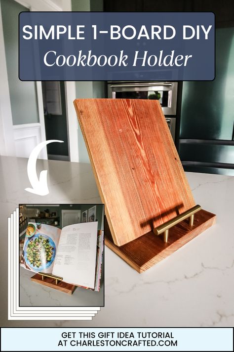 Recipe Holder Stand, Diy Cookbook Stand Wood, Cook Book Stand Diy, Recipe Book Holder Diy, Cookbook Holder Diy, Book Stand Diy, Cookbook Stand Diy, Kitchen Cookbook Display, Diy Cookbook Stand