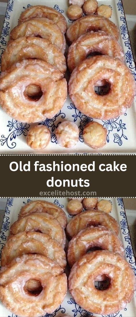 Old Fashioned Cake, Donuts Cake, Old Fashioned Donut, Cake Donuts Recipe, Cake Breakfast, Chicke Recipes, Fashion Cake, Donuts Recipe, Doughnut Cake