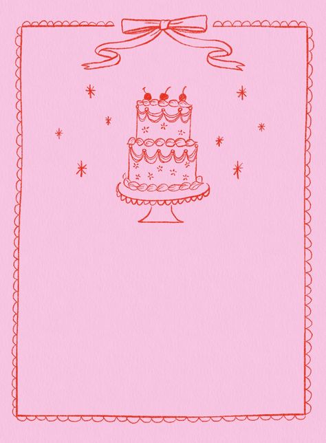 Easily create and customize your online invite using the Pink & Red Hand-Drawn Birthday Cake invitation on Evite. 27 Birthday Invitation, Pink Birthday Invitations Free Printable, Birthday Invite Pink, Bday Invite Ideas, Illustrated Birthday Invitations, 21 Birthday Invitations Template, 22 Birthday Card Ideas, Canva Party Invites, Birthday Invitations Card Design