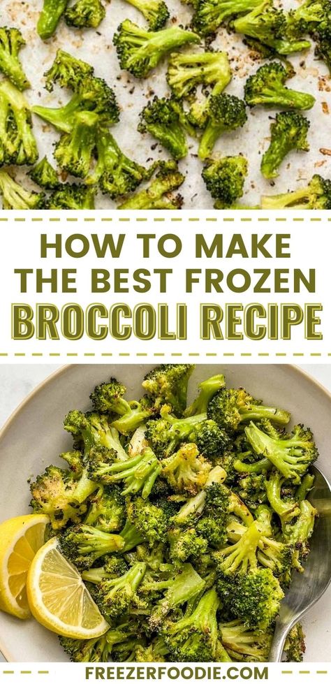 Here’s an easy way to cook frozen broccoli that tastes great and is largely hands-off! You’ll love the way the broccoli is tender on the inside but crispy on the edges. The Broccoli Thing, Baked Frozen Broccoli Oven, Baking Frozen Broccoli In Oven, Frozen Brocolli Side Recipes, Frozen Broccoli Crockpot, Broccoli Seasoning Steamed, Ways To Cook Frozen Broccoli, Sauteed Frozen Broccoli, How To Roast Frozen Broccoli