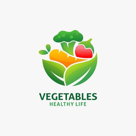 Vector fresh vegetables logo design | Premium Vector #Freepik #vector #vegetables #green-vegetables #broccoli #vegetarian Vegetable Logo, Vector Vegetables, Fresh Logo, Bag Logo, Canvas Learning, Banner Background Images, Produce Bags, Banner Background, Green Vegetables