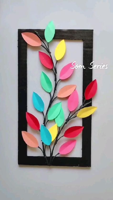 DIY Wall Hanging craft | Pinterest Seni Dan Kraf, Handmade Paper Crafts, Paper Craft Diy Projects, Diy Paper Crafts Decoration, Paper Flowers Craft, Diy Crafts Paper Flowers, Diy Crafts For Kids Easy, Origami Crafts Diy, Kraf Diy