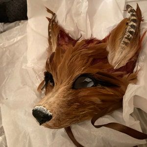 Diy Animal Mask, Fox Mask Ideas, Fox Masks, Woodland Mask, Animal Mask, Red Fox Therian Mask, Masquerade Mask Fox, Marble Fox Therian Mask, Steampunk Fox Mask