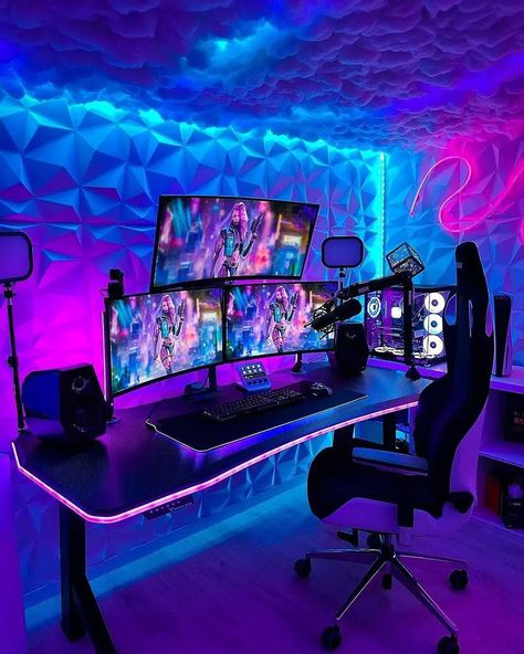 Explore top tips for crafting the perfect gaming desk setup. From ergonomics to personalization, elevate your gameplay and create a space that resonates. Ultimate Gaming Setup, Games Room Inspiration, Studera Motivation, Gaming Desk Setup, Best Gaming Setup, Computer Gaming Room, Pc Gaming Setup, Gamer Room Decor, Video Game Room Design