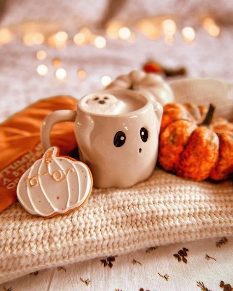 🐻🍂 𝔰𝔥𝔢𝔩𝔩𝔢𝔶-𝔪𝔞𝔯𝔦𝔢 🍂🐻 on Instagram: "👻 blood type: hot chocolate A @whittardofchelsea1886 white hot choc in this lil ghostie from @asda, marshmallow @homebargains and a perfect little pumpkin biscuit from @honeywellbakes 🎃 🍁🍂🎃🍂🍁 #iloveautumn #ilovefallmostofall #autumn #pumpkins #halloween #autumncore #sweaterweather #falliscoming #autumnaesthetic #cozyautumn #hyggelife #instaautumn #autumncore #hygge #stepintoautumn #discoverunder15k #autumnseason #pumpkins #pumpkinspice #f Wallpaper October, Helloween Wallpaper, Cute Fall Wallpaper, Halloween Tattoo, Autumn Cozy, Autumn Aesthetic, Fall Wallpaper, Retro Halloween, Samhain