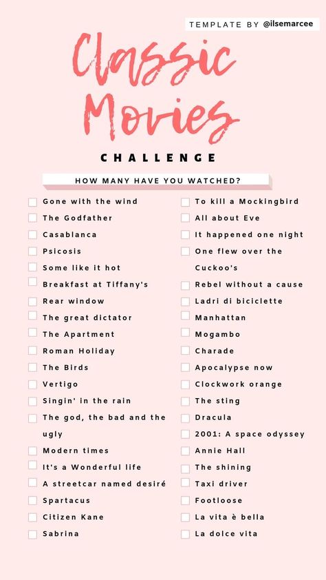 Classic Movies List, Netflix Movie List, Movie Challenge, Romcom Movies, Movies To Watch Teenagers, Movie Hacks, Netflix Movies To Watch, Movie To Watch List, Girly Movies