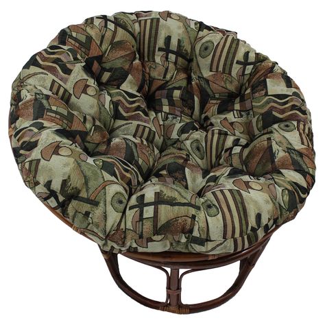 International Caravan 42 in. Papasan Chair with Tapestry Cushion - 3312-TP-01 Papasan Chair Cushion, Papasan Cushion, Outdoor Chaise Lounge Cushions, Lounge Chair Cushions, Large Pillow, Outdoor Dining Chair Cushions, Chaise Lounge Cushions, Tapestry Cushion, Ottoman Cushion