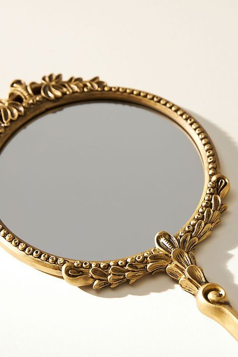 Gold Trinkets Decor, Anthropologie Gleaming Primrose Mirror, Small Antique Mirror, Romantic Mirror, Castle Core, Cottage Mirror, Gleaming Primrose Mirror, Chic Room Decor, Primrose Mirror