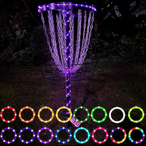 Waybelive LED Disc Golf Lights, Remote Control Disc Golf Rim Light for Disc Golf Basket, C Battery Box, 16 Color Change by Yourself, Waterproof, Super Bright to Play at Night Disc Golf Gifts, Disc Golf Basket, Disc Golf Baskets, Rim Light, Basket Lighting, Can Lights, Golf Gifts, Disc Golf, Unique Lighting