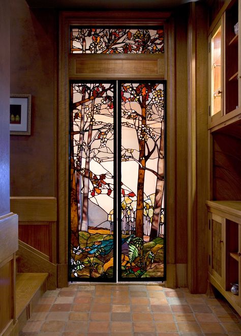 Glass Interior Doors, Stained Glass Doors, L'art Du Vitrail, Stained Glass Door, زجاج ملون, Glass Interior, Verre Design, Open Door, Art Stained