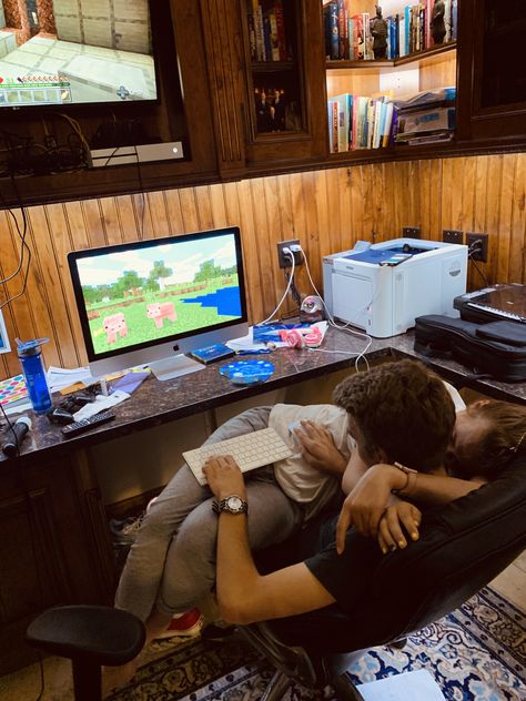 when your girl wants to cuddle and you want to play minecraft you make it work Playing Video Games With Girlfriend, Cuddle While Gaming, Minecraft With Boyfriend, Playing Game With Boyfriend, Gaming With Boyfriend, Gamer Boyfriend Cuddling, Gaming Chair Cuddling Couples, Gaming With Girlfriend, Bf And Gf Cuddling While Gaming