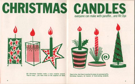 Rit Fun Fixings for the Holidays 2 | From 1962: a fun little… | Flickr Christmas Candle Illustration, Christmas Reference, Retro Holiday Cards, Candle Illustration, Festive Illustration, Mod Christmas, Binder Ideas, Festival Atmosphere, Christmas Graphic Design