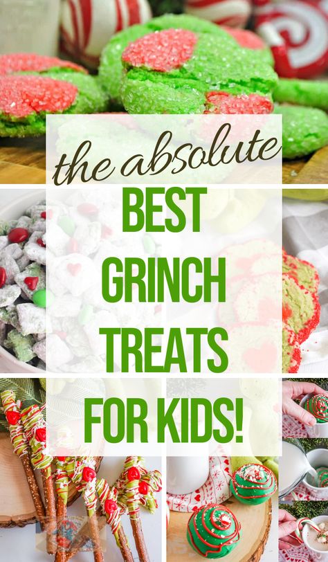 Grinch Snacks Christmas Treats, Grinch Treats For Kids, Grinch Dessert Ideas, Grinch Treats, Grinch Christmas Treats, Grinch Snack, Grinch Fruit Kabobs, Grinch Drink, Oreo Cookie Pops