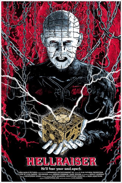 Hellraiser (1987) Hellraiser Poster, Hellraiser 1987, Neotraditional Tattoo, Horror Gifts, Horror Artwork, Horror Movie Icons, Best Horror Movies, Horror Posters, Retro Horror