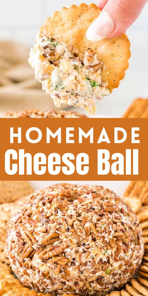 How to make homemade cheese ball just like your grandma used to make! This is my favorite appetizer recipe Beer Cheese Ball Recipes, Classic Cheese Ball Recipe, Cheese Ball No Nuts Recipes, Traditional Cheese Ball, Homemade Cheese Balls, Classic Cheese Ball Recipes Easy, Easy Cheese Ball Recipes 3 Ingredients, How To Make Cheese Balls, Diy Cheese Ball