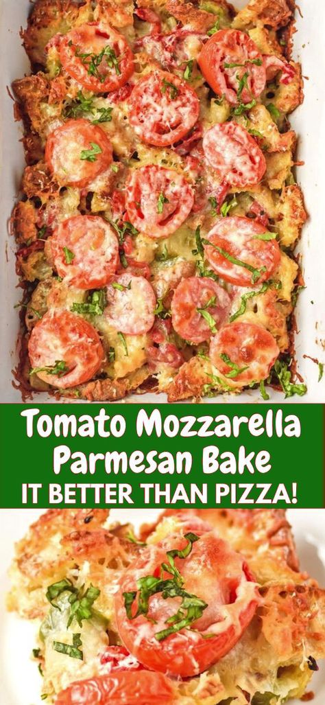 Mozzarella Dinner Recipes, Southern Casseroles, Summer Casseroles, Melting Cheese, Cauliflowers, Food Recipes Healthy, Mozzarella Pizza, Tomato Dishes, Fresh Tomato Recipes