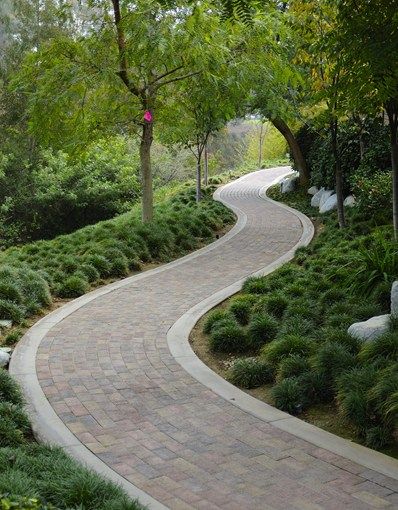 Running Bond Paver Walkway, Concrete Border  Walkway and Path  Landscaping Network  Calimesa, CA Paving Stones Walkway, Walkway Pavers, Paver Path, Brick Works, Backyard Walkway, Walkway Landscaping, Walkway Design, Outdoor Walkway, Paver Walkway