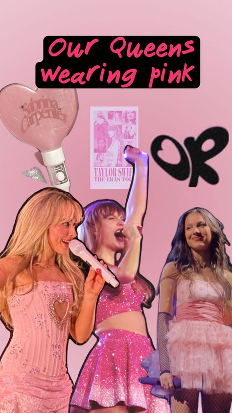 #Pink #sabrinacarpenter #oliviarodrigo #taulorswift Taylor Swif, Taylor Swift Fan Club, Funny Pix, Taylor Swift Cute, Taylor Swift Wallpaper, Taylor Swift Fan, Fan Club, Wear Pink, Pink Wallpaper