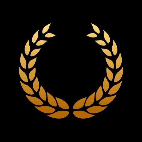 Victory Symbol, Golden Laurel Wreath, Olive Leaves, Laurel Wreath, Olive Leaf, Olive Branch, Black Background, Black Backgrounds, Vector Art