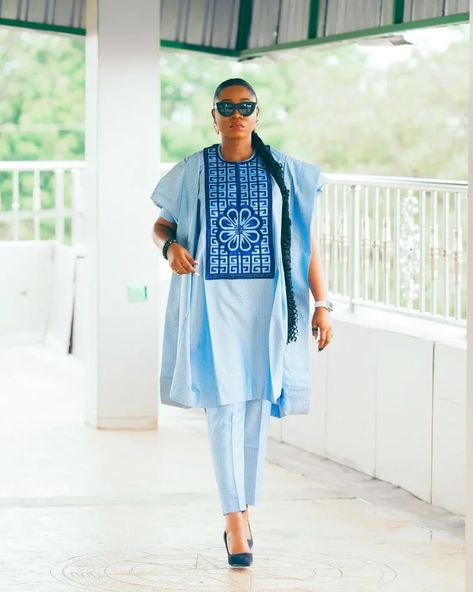 Woman Agbada Style, African Agbada Styles For Women, Ladies Senator Styles Latest, Agbada Style For Ladies, Agbada Designs For Ladies, Ladies Senator Styles, Senator For Ladies, Latest African Wear For Ladies, Ladies Agbada Style