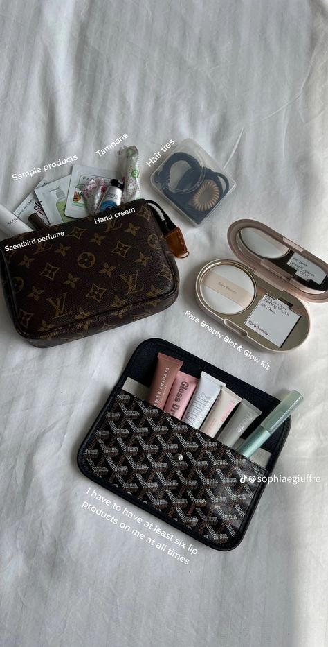 Purse Essentials Everyday, What’s In My Handbag, What’s In My Small Purse, Coquette Whats In My Bag, What’s Inside My Purse, What’s In My Purse Asthetic, Everyday Bag Essentials, School Bag Essentials, Inside My Bag