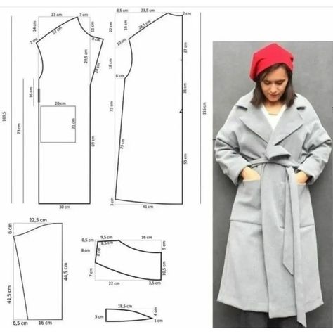 Trench Coat Pattern, Women's Coat Pattern, Sewing Coat, Blazer Pattern, Coat Pattern Sewing, Girls Dress Sewing Patterns, Sewing Clothes Women, Gaun Fashion, Fashion Design Patterns