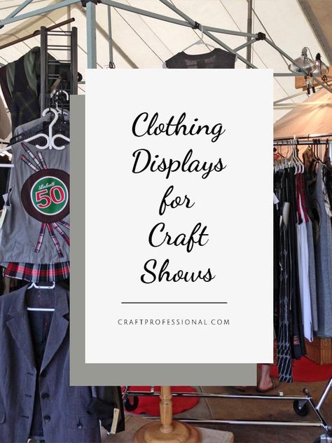 Click through for 10 fantastic craft show clothing display photos - http://www.craftprofessional.com/clothing-display.html Diy Clothing Display Ideas, Tshirt Display Ideas Booth, Visual Merchandising Displays Clothing, Clothing Booth Display, Display Clothes, Craft Booths, Selling Crafts Online, T-shirt Display, Craft Show Booths