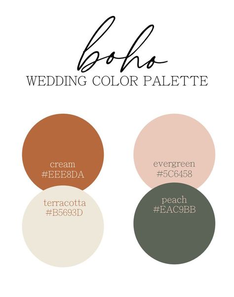 Wedding Color Terracotta, Wedding Color Schemes Boho, Terracotta Wedding Theme Colors, Terracotta And Sage Color Palette, Terracotta Pallete Color, Terracotta Wedding Pallet, Boho Colors Wedding, Fall Wedding Color Palette 2023, Blush And Rust Color Palettes