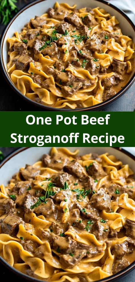 Want ground beef recipes for dinner? Our One Pot Beef Stroganoff is perfect for dinner ideas. This recipe is one of the best for easy ground beef recipes, combining tender beef with a creamy stroganoff sauce. One Pot Beef Stroganoff, Beef Stroganoff Recipe, Beef Stroganoff Easy, Ground Beef Stroganoff, Creamy Pasta Dishes, Potted Beef, Stroganoff Recipe, Beef Casserole Recipes, Ground Beef Recipes Easy