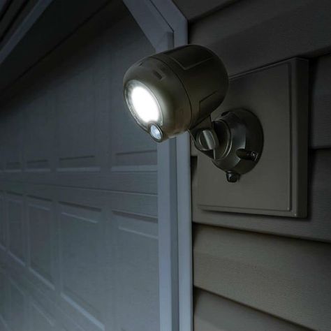 Best Outdoor Motion Sensor Light: Mr. Beams Wireless Battery-Operated Motion Sensor LED Spotlight ($19.45) Sensor Lights Outdoor, Outdoor Security Lighting, Motion Sensor Lights Outdoor, Battery Operated Led Lights, Sensor Lights, Motion Lights, Battery Powered Light, Motion Detector, Light Emitting Diode