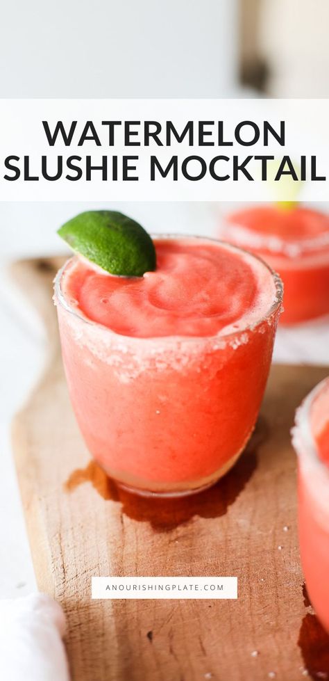 This watermelon slushie mocktail is the best way to cool down on a hot summer day. This icy treat is made with just 3 simple ingredients and works with any type of frozen melon. Watermelon Mocktail Recipe, Watermelon Mocktail, Avocado Shake, Watermelon Slushie, Best Non Alcoholic Drinks, Watermelon Drink, Healthy Budget, Dairy Free Snacks, Frozen Watermelon