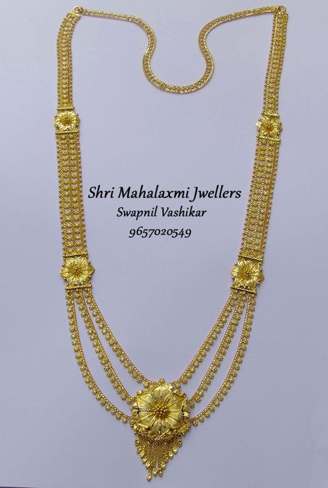 fusion of long haar and rani haar weight 41.500 Pretty Gold Necklaces, Unique Gold Jewelry Designs, Rani Haar, Antique Gold Jewelry Indian, Pearl Jewelry Design, Gold Jewelry Simple Necklace, Gold Mangalsutra Designs, Gold Necklace Indian Bridal Jewelry, Gold Pendant Jewelry