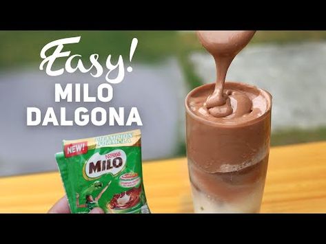 Milo Recipe, Video Masak, Easy Ice Cream Recipe, No Coffee, Chocolate Drink, Easy Ice Cream, Coffee At Home, Pudding Desserts, Chocolate Drinks