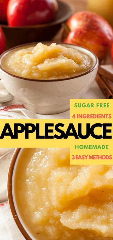 Unsweetened Applesauce Recipe, Sugar Free Applesauce, Healthy Snack For Kids, Homemade Applesauce Recipes, Applesauce Recipe, Vegan Baking Recipes, Apple Sauce Recipes, Homemade Applesauce, Apple Sauce