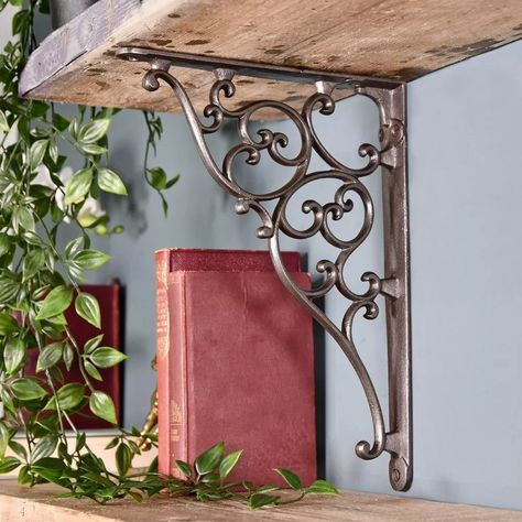 Diy Home Improvements, Decorative Shelf Brackets, Cast Iron Shelf Brackets, Iron Shelf Brackets, Iron Brackets, Iron Shelf, Gold Lamp, Shelf Bracket, Home Improvements