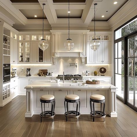 Modern American Kitchen Design, American Classic Interior Kitchen, Luxe Kitchen Design, American Classic Kitchen Design, Classic House Design Interior, American Classic House Interior, Classic Interior Design Kitchen, Classic Kitchen Design Luxury, American Style Interior Design