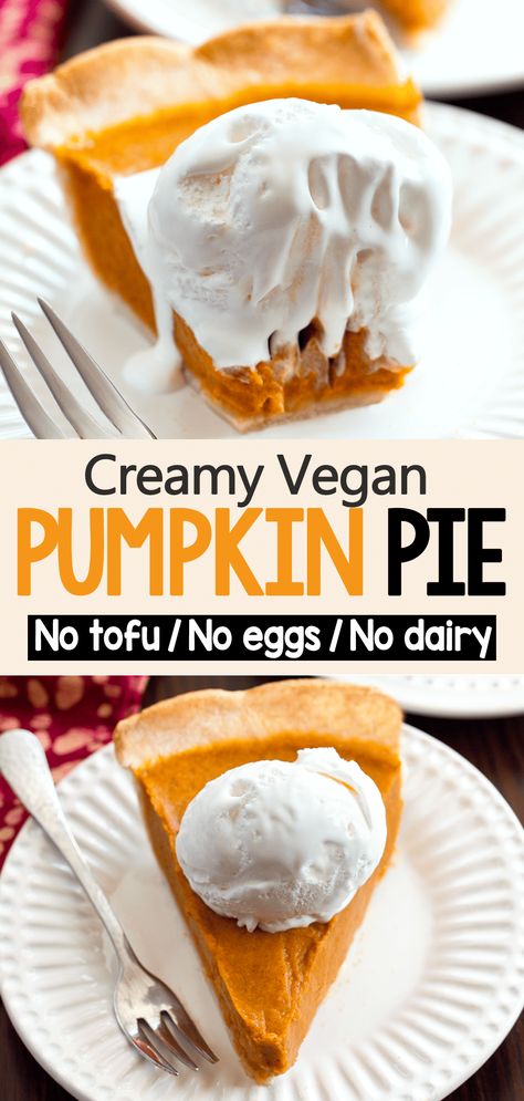 The Best Vegan Pumpkin Pie (No Tofu, No Eggs) Vegan Pumpkin Pie Recipe, Classic Pumpkin Pie Recipe, Healthy Pumpkin Pies, Vegan Pumpkin Recipes, Vegan Baking Recipes, Vegan Pumpkin Pie, Pumpkin Pie Recipe, Usa Food, Vegan Pie