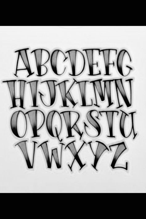 Tattoo Lettering Alphabet, Hand Lettering Alphabet Fonts, Alfabet Font, Tattoo Fonts Alphabet, Graffiti Lettering Alphabet, Lettering Styles Alphabet, Tattoo Lettering Design, Tattoo Lettering Styles, Lettering Guide