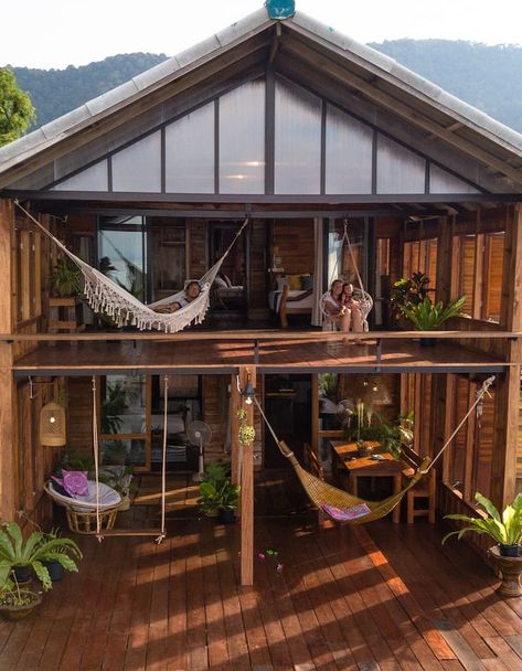 Wooda House - Gorgeous wooden villa on the sea - Houses for Rent in Ko Lanta Yai, Krabi, Thailand - Airbnb Thailand Beach House, Small House On Beach, Houses In Thailand, Wooden Lake House, Bali Wooden House, Wooden Villa Design, Wooden Cottage House, Luxury Drawing Room, Bali Houses