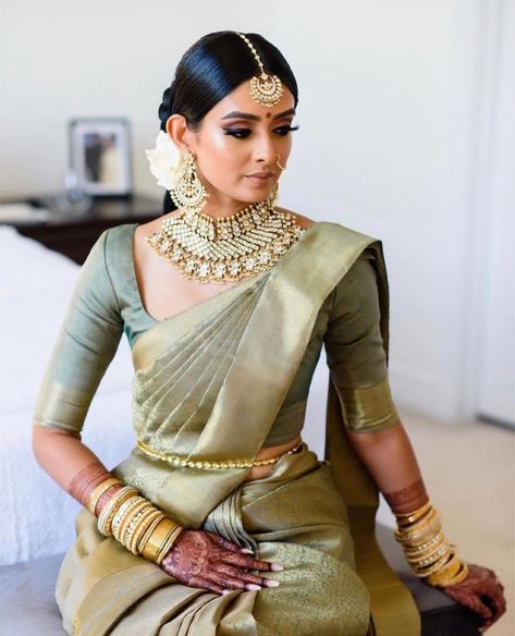 Pastel Kanjeevaram Sarees Featuring Gorgeous South Indian Brides South Indian Wedding Saree, South Indian Bride Saree, Bridal Sarees South Indian, Indian Bridal Sarees, Indian Sari Dress, Indian Bride Outfits, South Indian Sarees, Indian Bridal Dress, Indian Wedding Wear