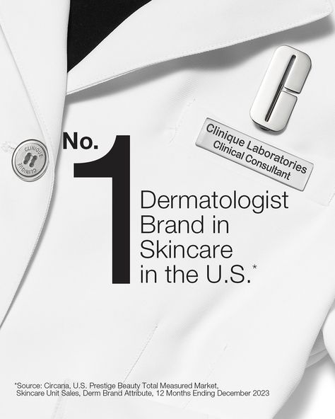 We couldn’t have done it without you—or without our remarkable, results-driven guiding Dermatologists. #clinique #skincare #dermatologist #dermatologistskincare *Source: Circana, U.S. Prestige Beauty Total Measured Market, Skincare Sales, Derm Brand Attribute, 12 Months Ending December 2023 Skincare Dermatologist, Dermatologist Skin Care, Clinique Skincare, Skincare Branding, Luxury Photography, Cosmetics Photography, Graphic Design Ads, Dermatologist Recommended, December 2023