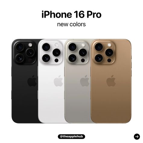 First look at the new iPhone 16 Pro colors! Do you like these colors? Iphone 16 Pro Colors, Iphone 16 Colors, All Apple Products, Mens Luxury Lifestyle, Coloring For Boys, Iphone Colors, Iphone Obsession, August 17, My Photo Gallery