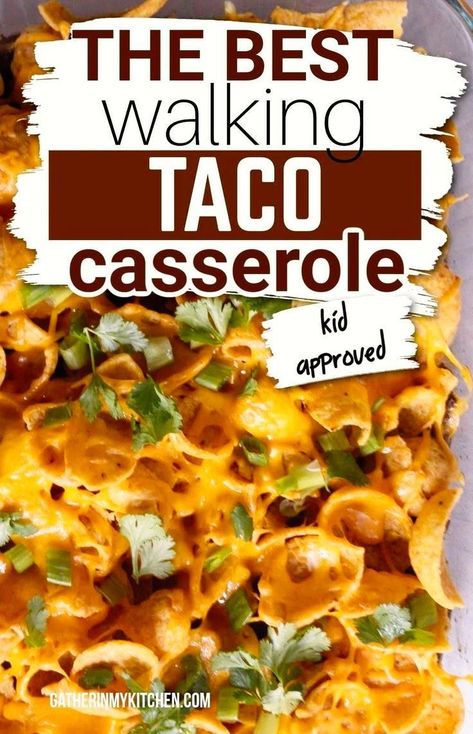 Walking Tacos Recipe, Walking Taco Casserole, Taco Dishes, Easy Ground Beef Recipes, Recipes Ground Beef, Walking Taco, Walking Tacos, Easy Ground Beef, Taco Casserole